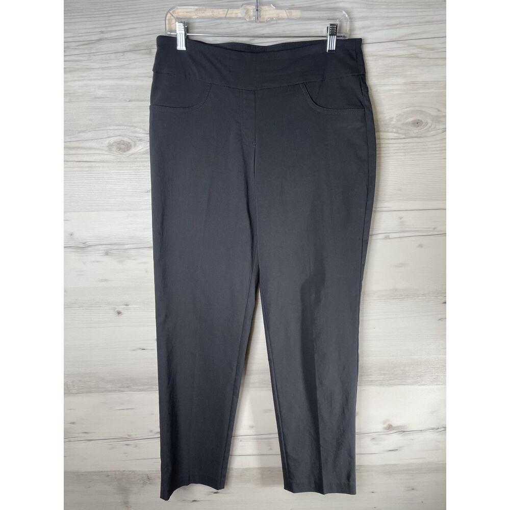 Ruby Rd Womens 10 Dark Gray Pull On Stretch‎ Straight Leg Ankle Pants Workwear